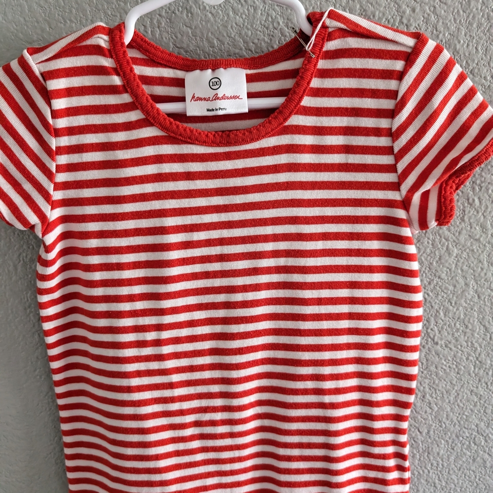 Hanna Andersson Red and White Short Sleeve Tees